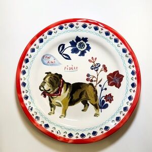 Nathalie Lete Bulldog Dinner Plate from Anthropologie